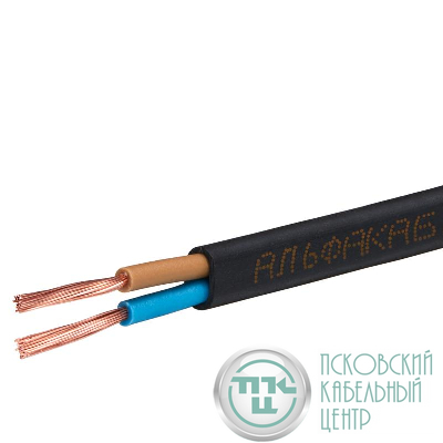 Шнур ШВВП 2х0.5 380В Ч (бухта) (м) АЛЬФАКАБЕЛЬ 2502