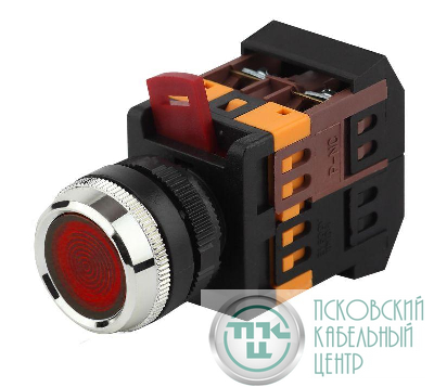 Кнопка ABLFS-22 красн. d22мм неон/240В 1з+1р BBT30-ABLFS-K04E ЭРА Б0045654