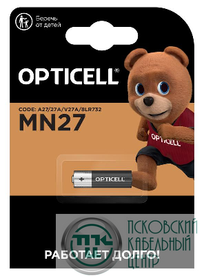 Элемент питания алкалиновый A27/MN27/8LR732 12В (блист.1шт) Specialty Opticell 5070002/6070002