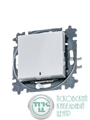 Выключатель 1-кл. СП Levit IP20 с подсветкой бел./ледяной ABB 2CHH590146A6001