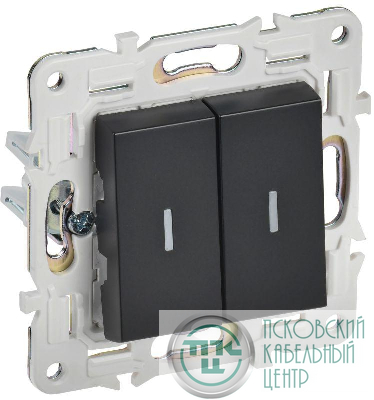 Выключатель 2-кл. SKANDY 10А SK-V09Bl с индикацией черн. IEK SK-V20-1-10-K02