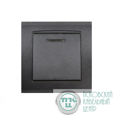 Выключатель 1-кл. СП Бриллиант 10А IP20 с подсветкой в сборе графит Universal 7947397-Gr