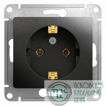 Розетка 1-м СП 1мод. Glossa 16А IP20 с заземл. механизм антрацит SE GSL000743