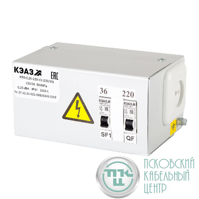 Ящик с понижающим трансформатором ЯТП 0.25 220 У3 (220/12) КЭАЗ 296234