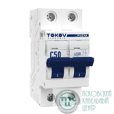 Выключатель автоматический модульный 2п C 50А 4.5кА PRIZMA TOKOV ELECTRIC TKE-PZ45-MCBI-2-50-C