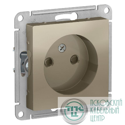 Розетка 1-м СП AtlasDesign 16А IP20 без заземл. защ. шторки механизм шампань SE ATN000549