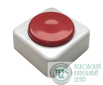 Кнопка звонка (выключатель для бытовых электрических звонков) Тритон ВЗ1-01 красн