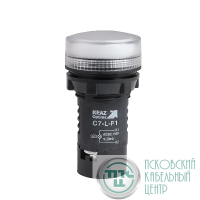 Лампа светодиодная OptiSignal Compact D22 С7-L-F1 бел. 110В AC/DC XB7EV01GP КЭАЗ 362153