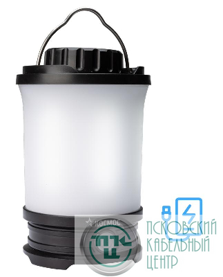 Фонарь аккумуляторный кемпинговый LED 10Вт съемн. аккум. Li-ion18650 2х2.2А.ч Power-bank USB-шнур КОСМОС KOS604Lit