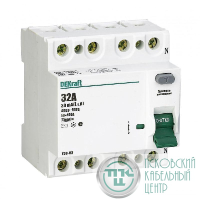 Выключатель дифференциального тока (УЗО) 4п 32А 30мА тип AC 6кА УЗО-03 SchE 14079DEK