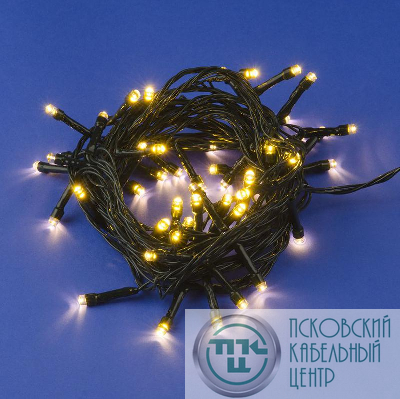 Гирлянда LED ULD-S0500-050/DGA WARM WHITE IP20 5м 50 диодов. тепл. бел. свет провод зел. Uniel UL-00007304