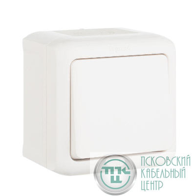 Переключатель проходной 1-кл. ОП Quteo 10А IP44 250В 10AX бел. Leg 782304