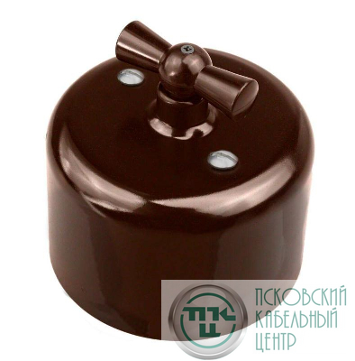 Выключатель проходной 1кл. R керамика корич. Bironi R1-211-02