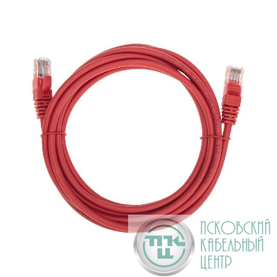 Патч-корд U/UTP CAT 5e RJ45-RJ45 26AWG LSZH красн. 3м Rexant 02-0103-3