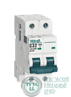 Выключатель автоматический модульный 2п C 32А 10кА ВА-105 DEKraft 13168DEK