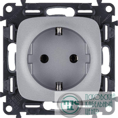 Механизм розетки 1-м СП Valena Allure 16А IP2X 250В 2К+З с лиц. панелью безвинт. зажимы алюм. Leg 753921