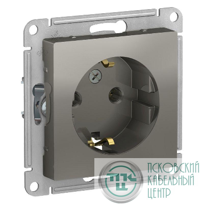 Розетка 1-м СП AtlasDesign 16А IP20 с заземл. механизм сталь SE ATN000943