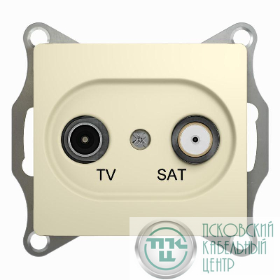Розетка телевизионная оконечная TV/SAT 1-м СП Glossa 1дБ механизм беж. SchE GSL000297