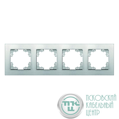 Рамка 4-м Афина универс. серебр. Universal A0046-S