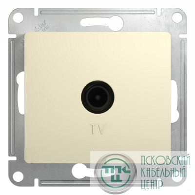 Розетка телевизионная оконечная TV 1-м СП Glossa 1дБ механизм беж. SE GSL000291