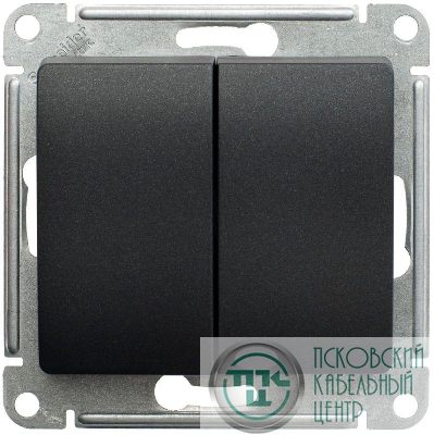 Переключатель проходной 2-кл. СП Glossa 10А IP20 (сх. 6) 10AX механизм антрацит SE GSL000765