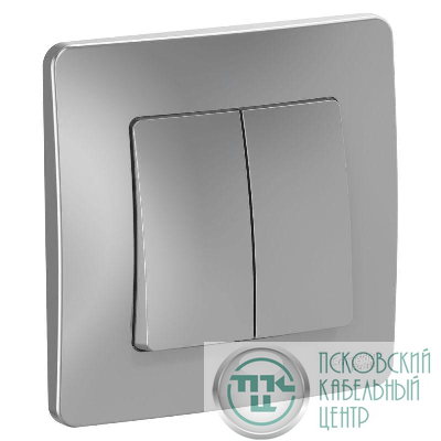 Выключатель 2-кл. СП Blanca 10А IP20 (сх. 5) 250В алюм. SE BLNVS010503