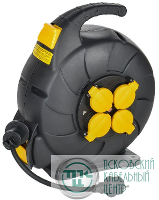 Удлинитель на катушке TWIST 4х15м с заземл. с крышк. автосмотка 16А IP44 КГ 3х1.5 IEK TW-KP27-16-04-15-44