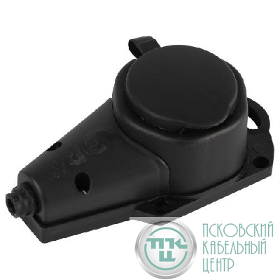 Колодка 1-м с заземл. 16A IP44 KX-1e-B-IP44 каучук. черн. Эра Б0068402