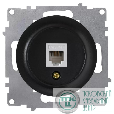 Розетка компьютерная 1-м СП Florence RJ45 кат.5E механизм черн. (1E20701303) OneKeyElectro 2172816