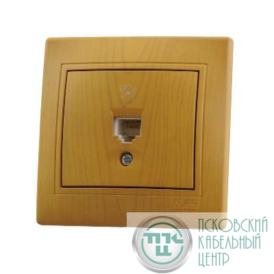 Розетка телефонная 1-м СП Mira RJ11 ольха LEZARD 701-0701-137