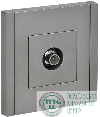 Розетка TV проходная FORTE&PIANO FP529 сталь IEK FP-A10-P-K46