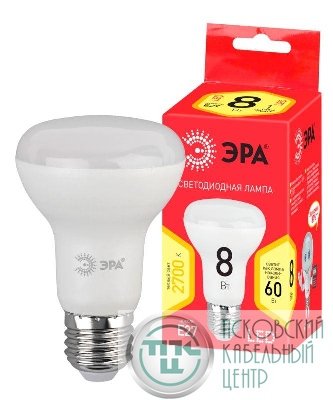 Лампа светодиодная RED LINE LED R63-8W-827-E27 R R63 8Вт рефлектор E27 тепл. бел. ЭРА Б0050701