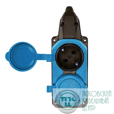 Колодка удлинителя 2-м с заземл. 16А IP44 каучук син. TOKOV TKE-C08-KK2-Z