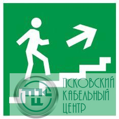 Этикетка самоклеящаяся 50х50мм "Направление к эвакуационному выходу (по лестнице направо вверх)" IEK YPC30-50NEV-LNAPRVV