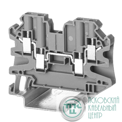 Клемма проходная винтовой зажим 4 точки подключен. 4 кв.мм сер. (уп.60шт) DKC TUR-4-QUATTRO