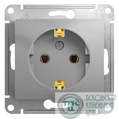 Розетка 1-м СП Glossa 16А IP20 с заземл. механизм алюм. SE GSL000343