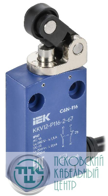 Выключатель концевой C6N-116 толк. с рыч. рол. прав. IP67 IEK KKV12-P116-2-67