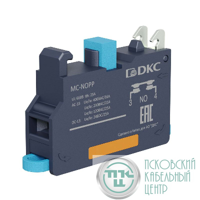 Блок контактный с клеммным безвинтовым зажимом нормально-открытый DKC MC-NOPP