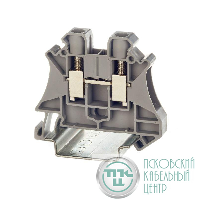Клемма проходная винтовой зажим 2 точки подключения 6кв.мм сер. DKC TUR-6