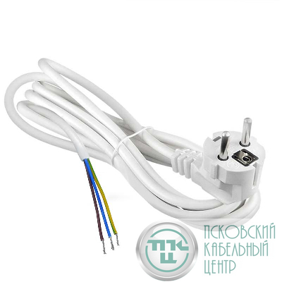 Шнур сетевой с вилкой 3м с заземл. 16А ПВС 3х1.5 бел. DOMTOK 2784
