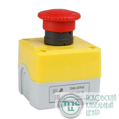 Пост кнопочный OptiSignal D22 C5-BK-1-ESTR-02 2НЗ авар. стоп. возврат поворотом XALK178F КЭАЗ 338523