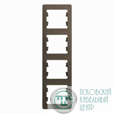 Рамка 4-м Glossa вертикал. шоколад SE GSL000808