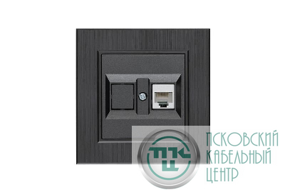 Розетка компьютерная CAT 5+гнездо Karea LINE STAR дым. металлик Makel 86050035
