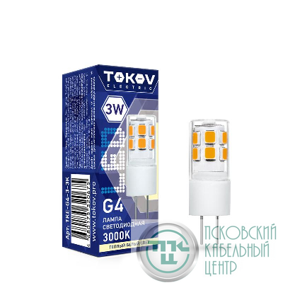 Лампа светодиодная 3Вт Capsule 3000К G4 220-240В TOKOV ELECTRIC TKE-G4-3-3K