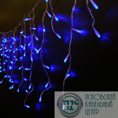 Гирлянда "Бахрома" OIC100LSE-B-T-I4-F 100LED син./бел. 2х0.5м 20 нитей 24/56/32/48см соединяемая до 20шт уличная мерцающая SHLights 4690601034991