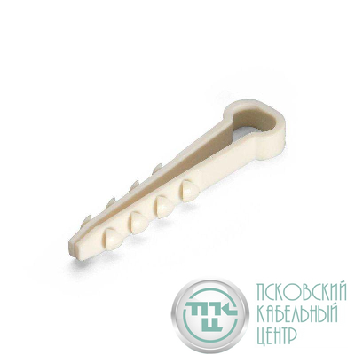 Дюбель-хомут ДХП 10-5 для плоского кабеля нейлон бел. (уп.100шт) Fortisflex 59235