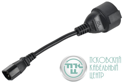 Адаптер PDU 3х1.5 10см с разъемами C14-Schuko ITK PC-C14D-10CM
