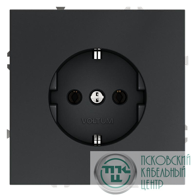 Розетка 1-м СП S70 16А с заземл. механизм графит Voltum VLS040107