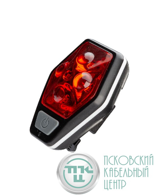 Фонарь велосипедный задний 4REDLED 2xAAA корпус ABS-пластик держатель-крепление зажим на корпусе КОСМОС KOC401B