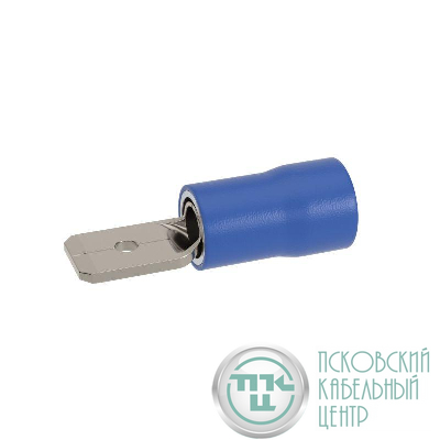 Наконечник-разъем плоский вилка 4.8х0.5 изолированный фланец для кабеля сечением до 2.5кв.мм DKC IFCM-2.5-4.8-5